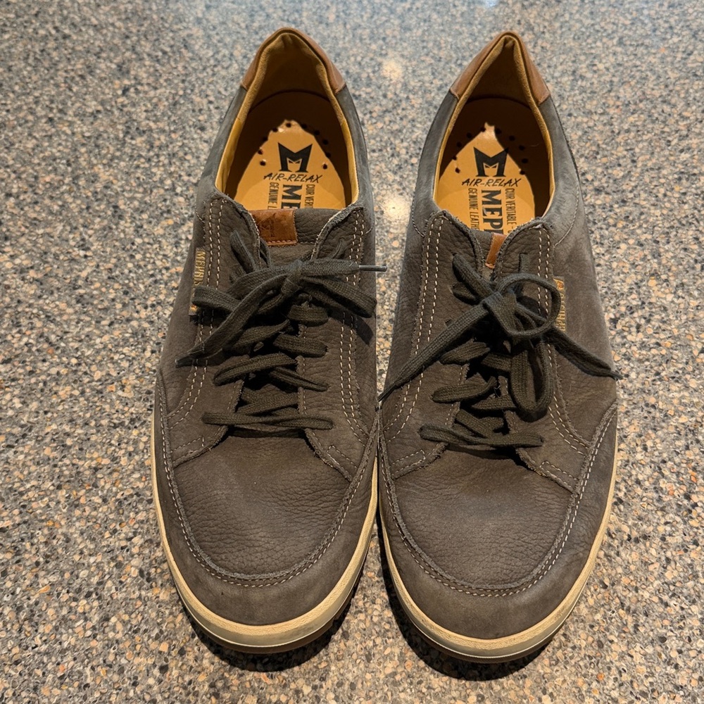 Mephisto Dark Gray Leather Sneakers Size 12 - Picture 2 of 8